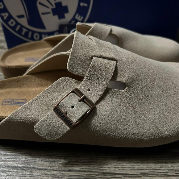 Birkenstock Boston Taupe suede clog sandal - Picture 3 of 3